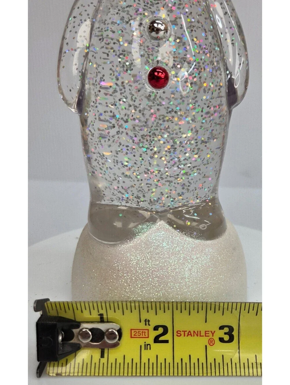Vintage Animated Snowman Glitter Water Globe Light Up Self Shaking Xmas Decor